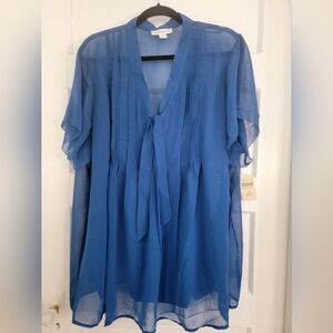 Coldwater Creek Blue Sheer Brilliance Women's Top Cami Set